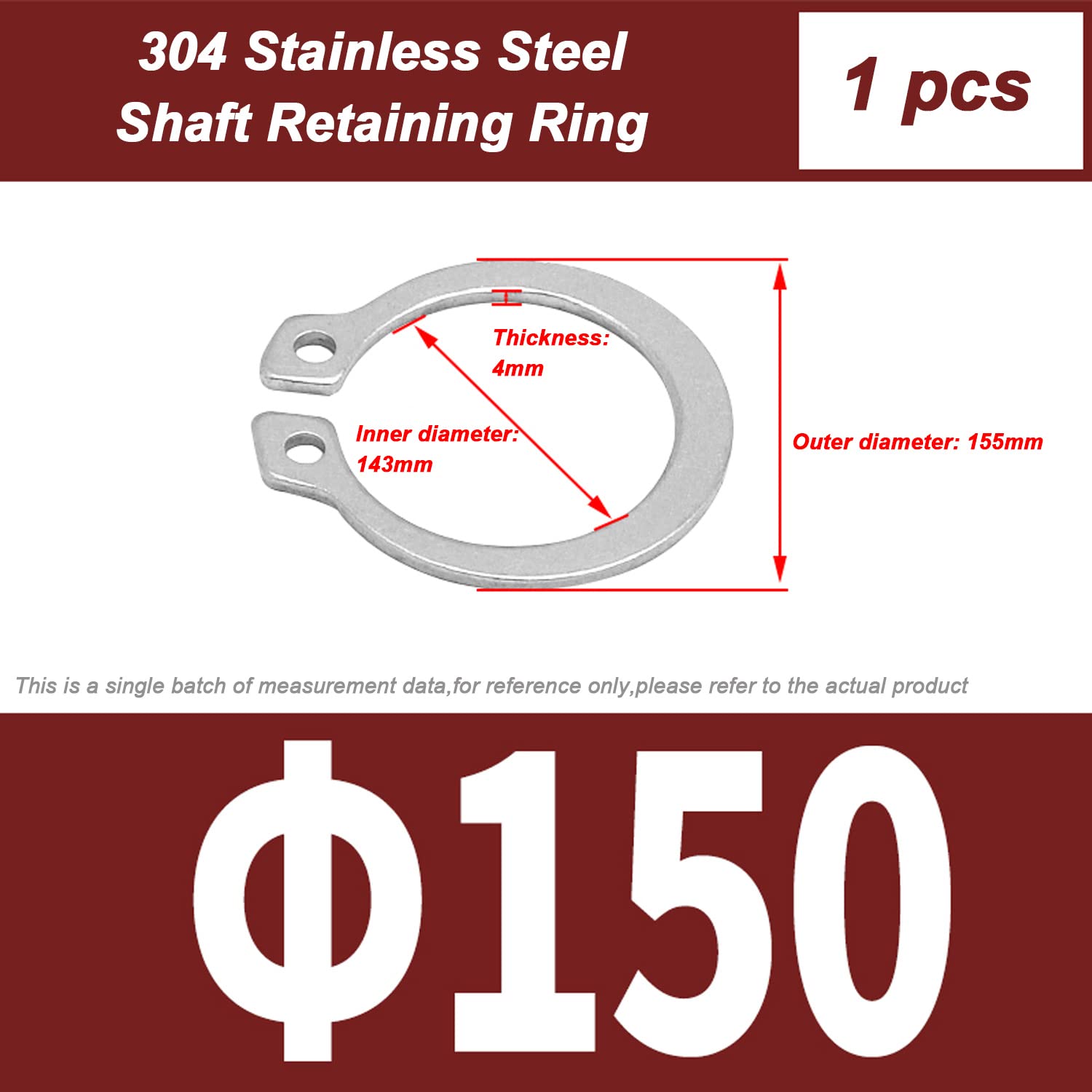 Pierścienie osadcze ze stali nierdzewnej 304 Pierścienie osadcze zewnętrzne ze stali nierdzewnej 304 140-170 mm do łożysk i przekładni maszynowych(150mm)