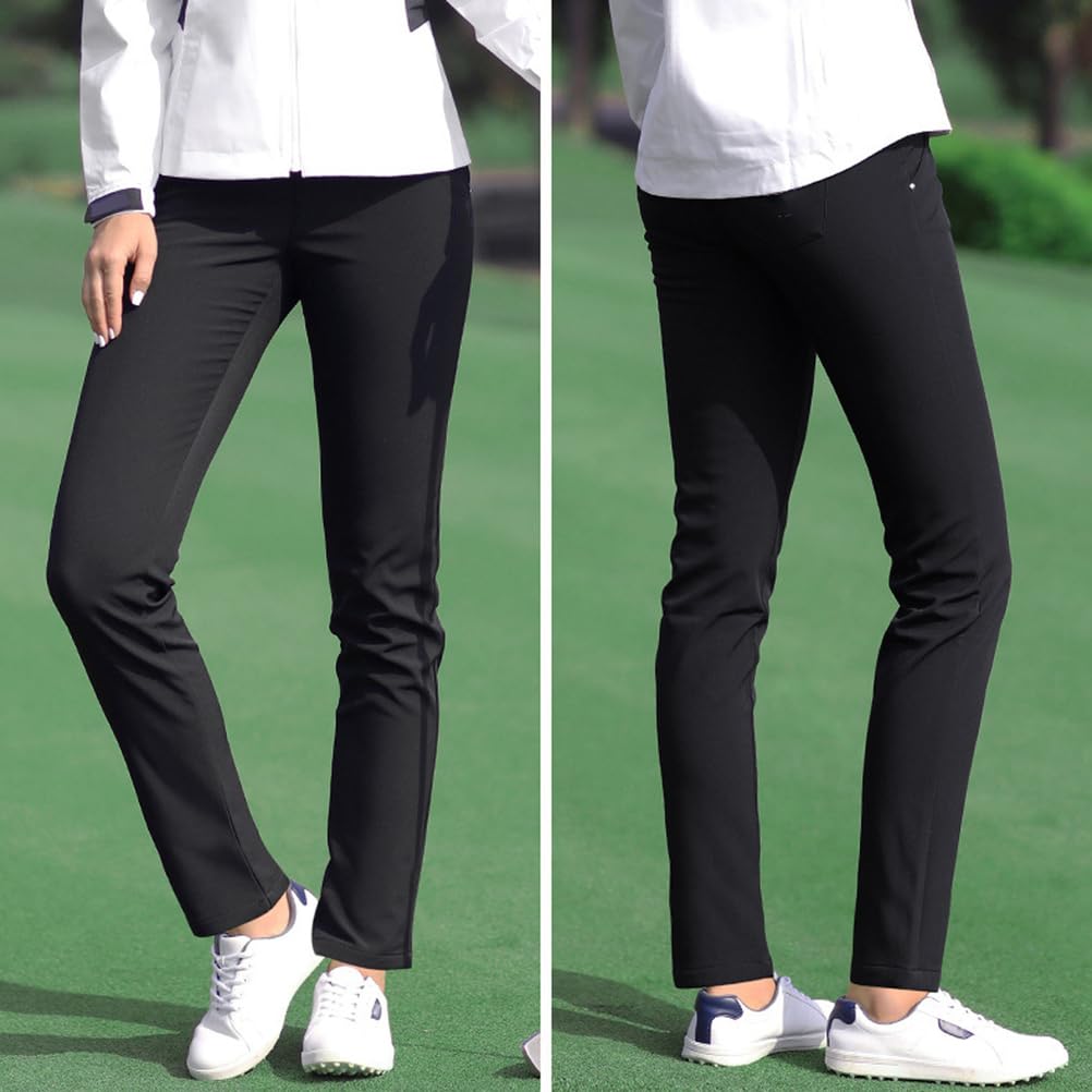Pantalon De Golf pour Femme en Polaire d'hiver Pantalon Slim Chaud Pantalon De Travail Extensible Et Décontracté
