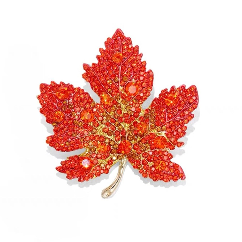 Rhinestone Big Maple Leaf Brooch Pin for Women Men Fashion Crystal Delicate Wedding Fall Party Brooches Lapel Pins Elegant Dress Accessories Jewelry Gift Christmas Birthday Festival-image-19