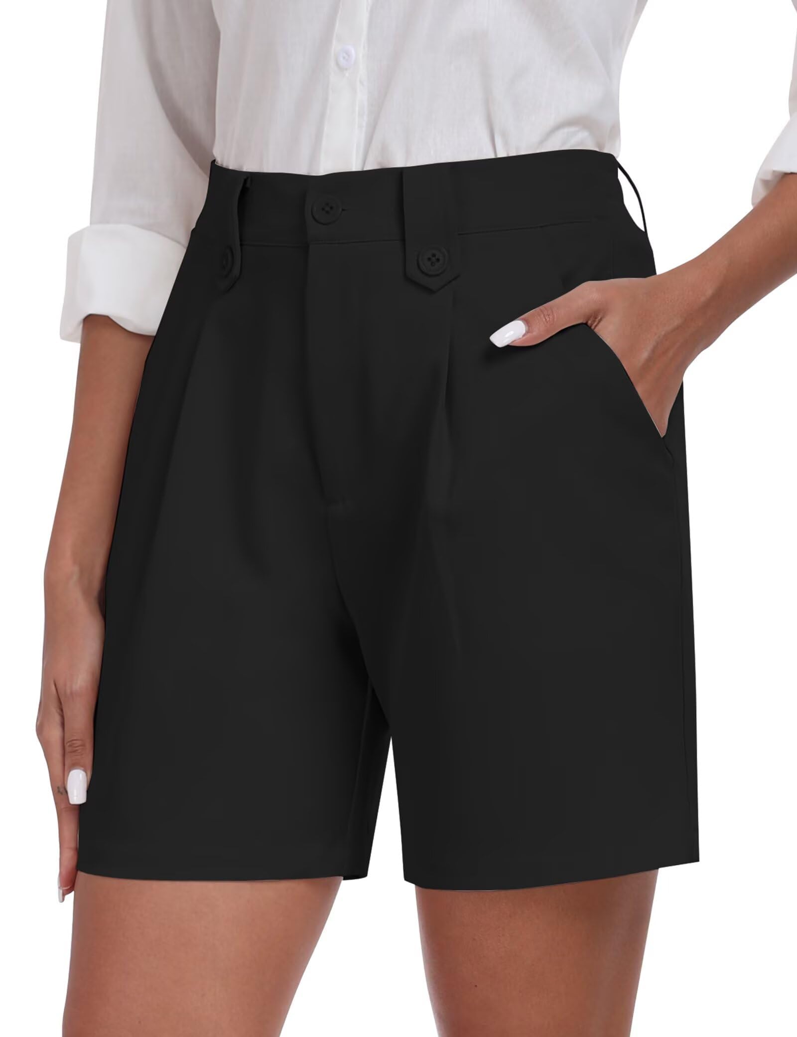 MoFiz Pantalones Cortos Mujer Shorts de Outdoor Verano Trekking Corto con Botones, de Secado Rápido, Ligeros