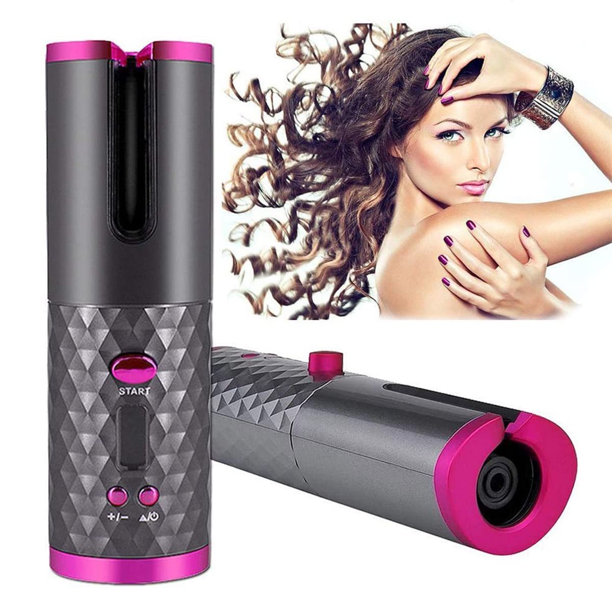 Automatic Hair Curler, Automatic Curling Iron, 6 Temperature Adjustable, Ceramic Barrel Wave Rod, Fast Heating Curling Wand for Long and Short Hair