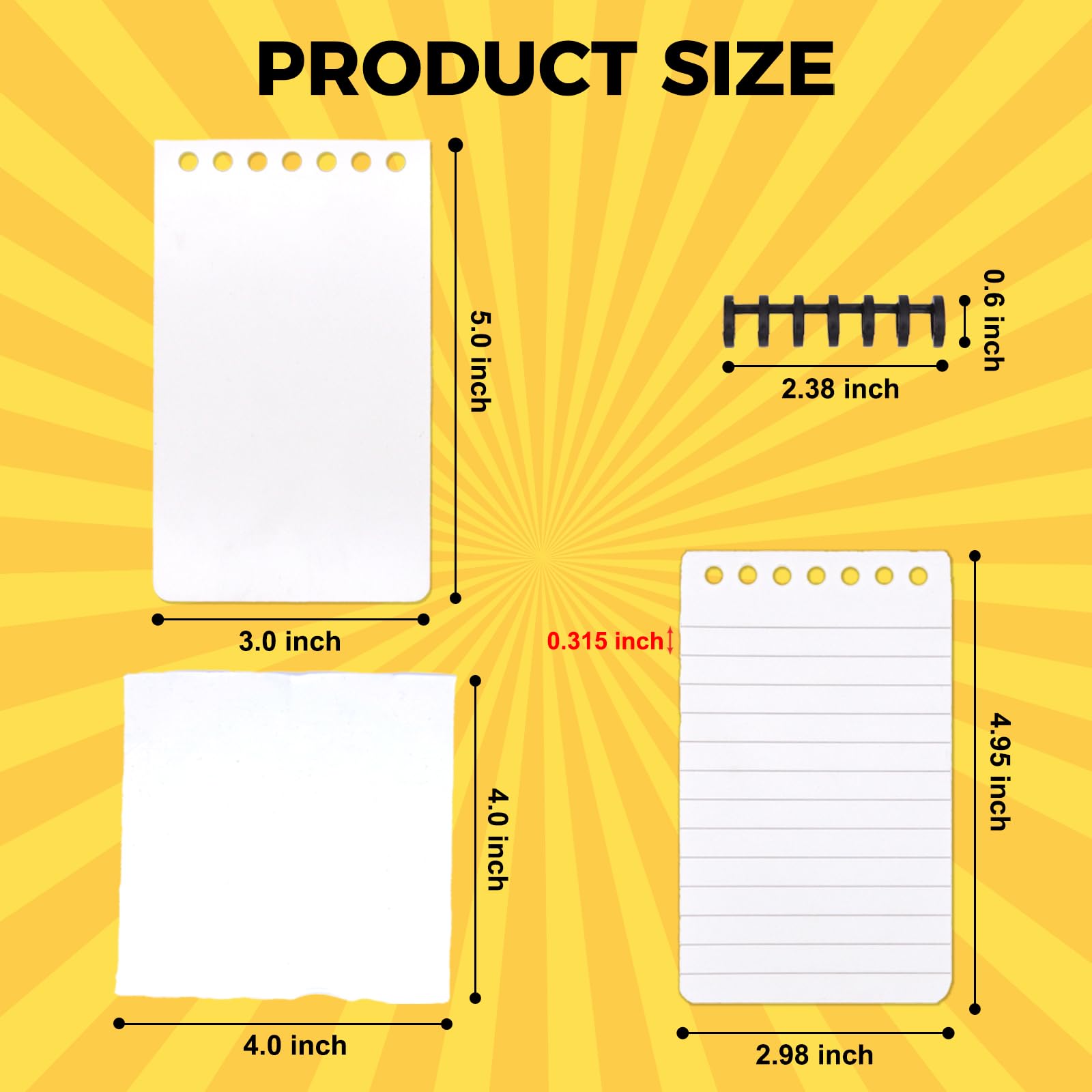 InfiniteSub - Paquete de 6 cuadernos impermeables por sublimación, 7.6 x 12.7 cm, pequeño cuaderno de notas en espiral superior, mini bloc de notas de bolsillo resistente a la intemperie, cubierta y