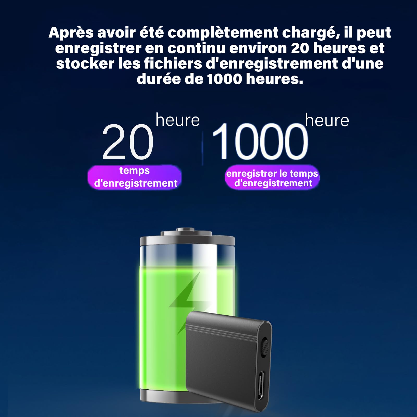 64G Mini dictaphone, Appareil d'enregistrement d'espionnage, Appareil d'écoute Espion, enregistreur Vocal numérique Espion