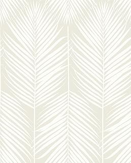 NextWall Palm Silhouette Coastal Peel and Stick Wallpaper (Sea Salt)