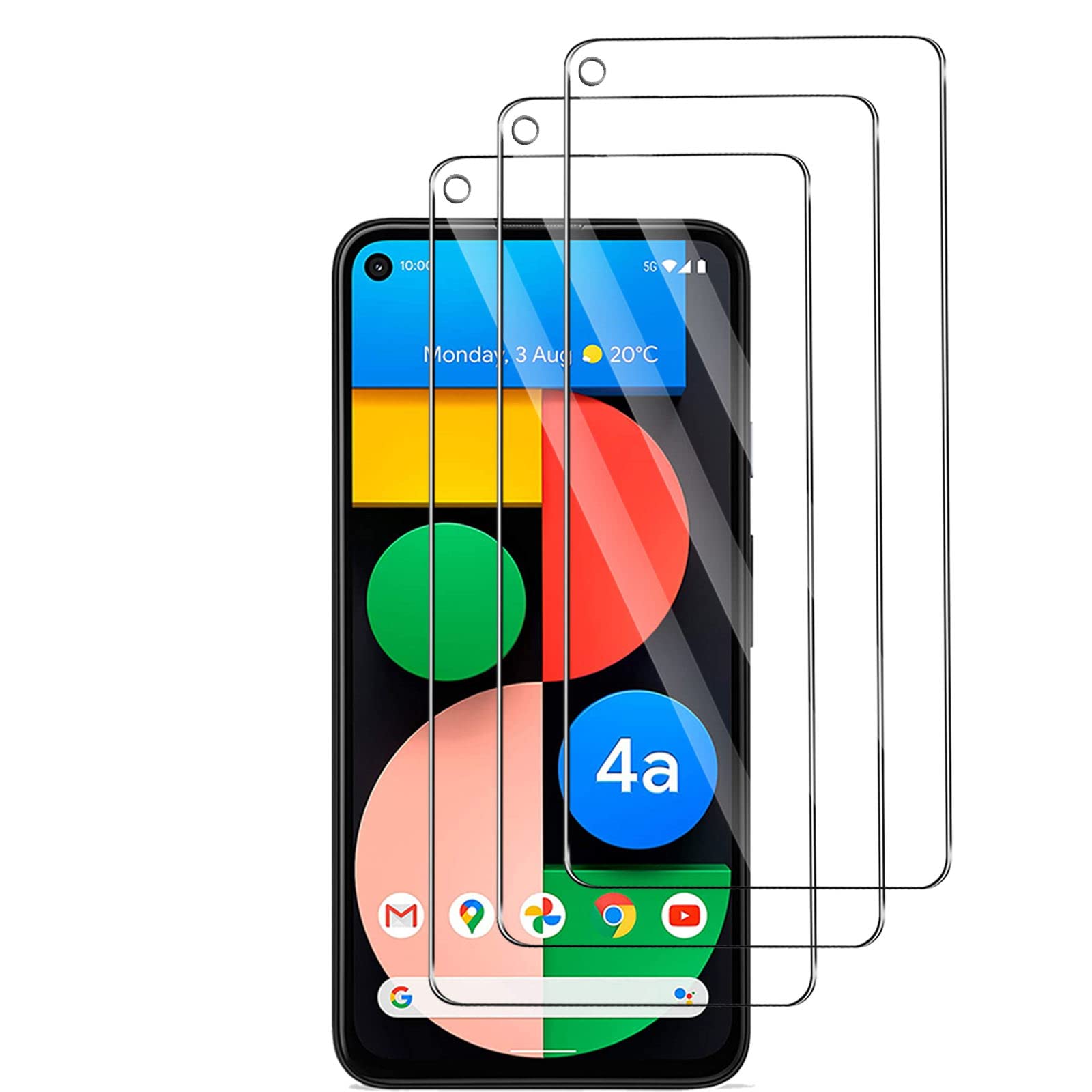 NEW'C 3x Vetro Temperato Per Google Pixel 4a 5G - Durezza 9H 0,33mm Antigraffio