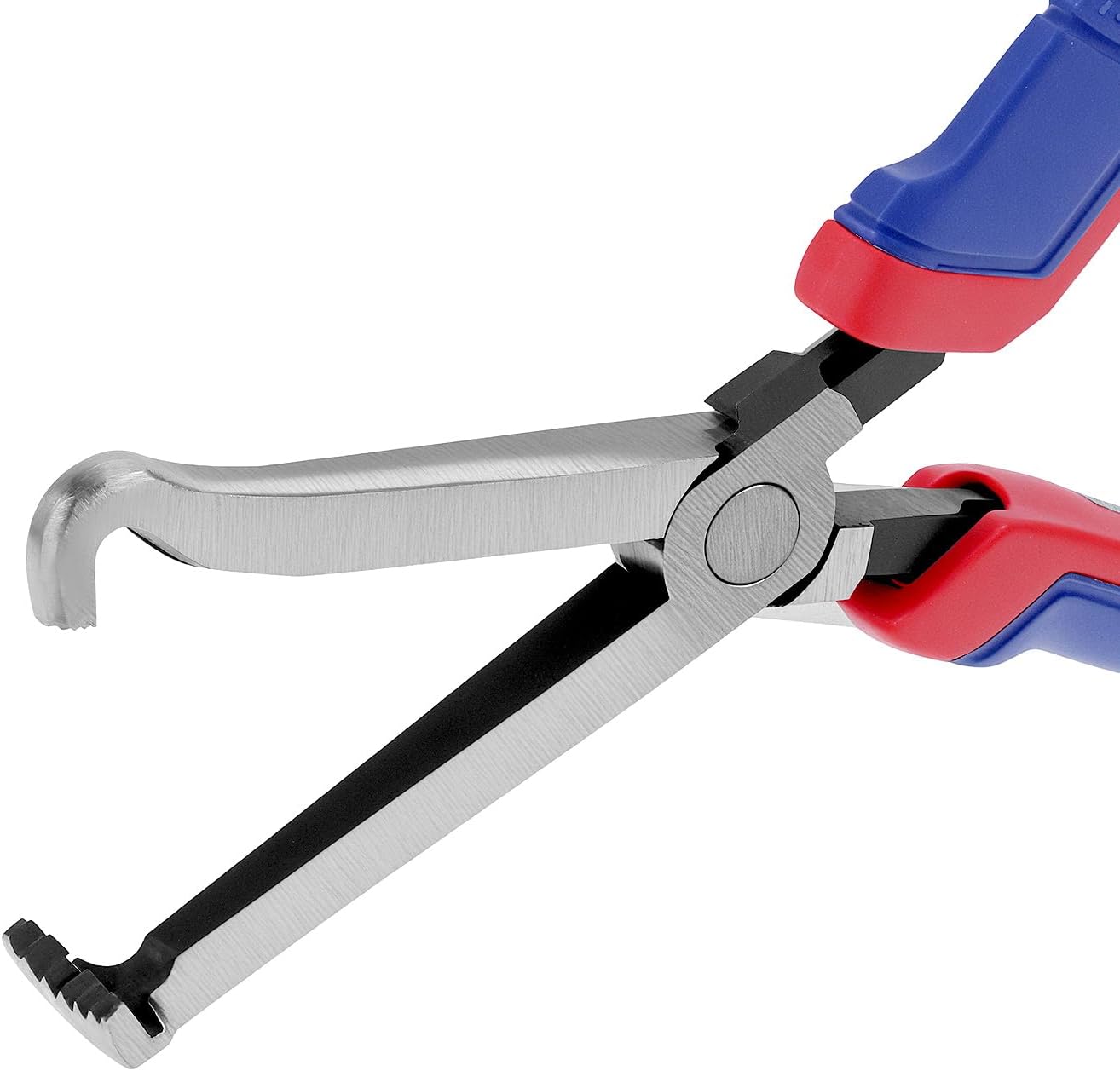 QWORK 8 Inch Electrical Disconnect Pliers – Hook-Tipped Connector Removal Tool for Fuel Pumps MAF Sensors & Ignition Coils – Heavy Duty Push-Lock Tab Release Pliers for Automotive Repair