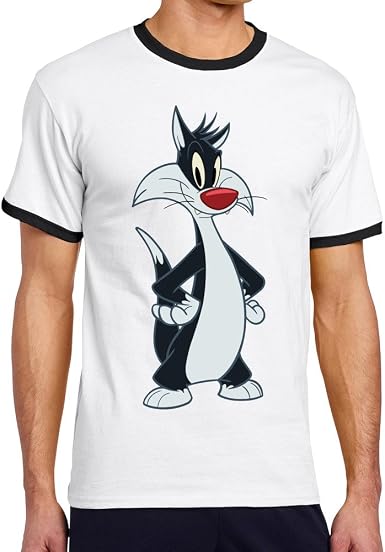 Amazon.com: Hombres 'S Cool Silvestre el gato Looney Tunes timbre contraste  playera, XL, Negro : Ropa, Zapatos y Joyería