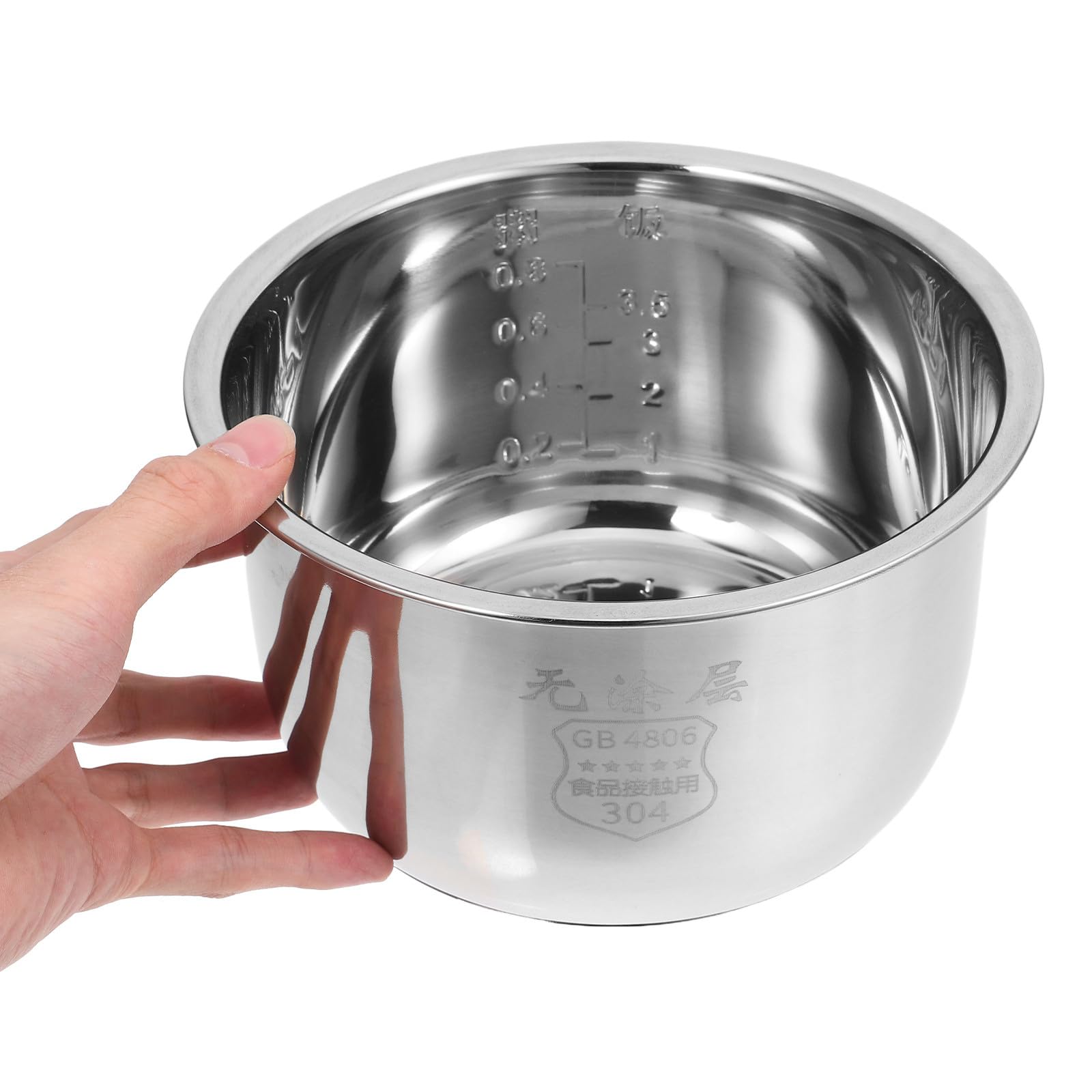 VALICLUD Pentola interna in acciaio inox per cuociriso 1,8 L ispessito non rivestito fodera di ricambio per la cucina quotidiana