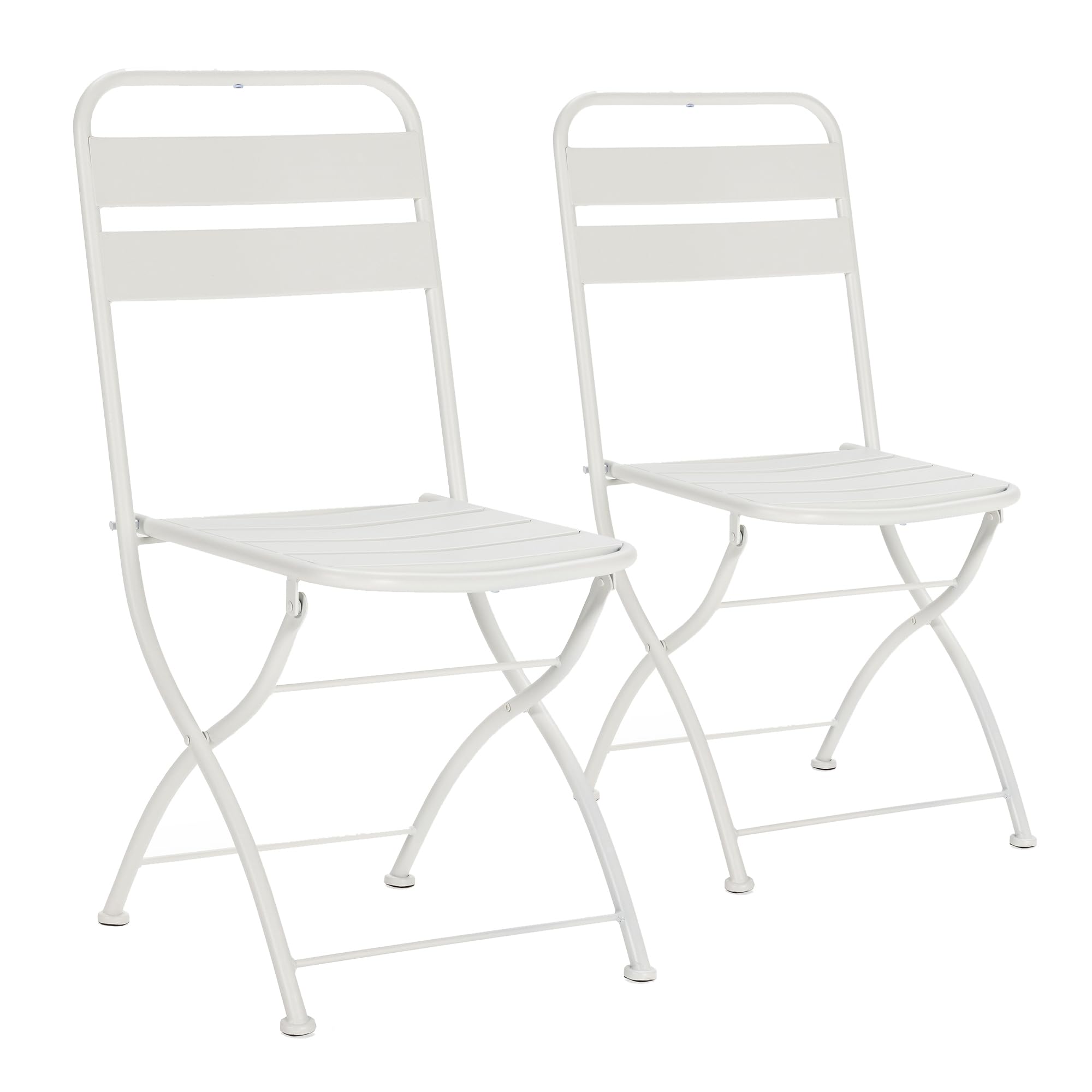 HOMN LIVING Pack de 2 chaises de Jardin Pliantes Perla en métal Blanc