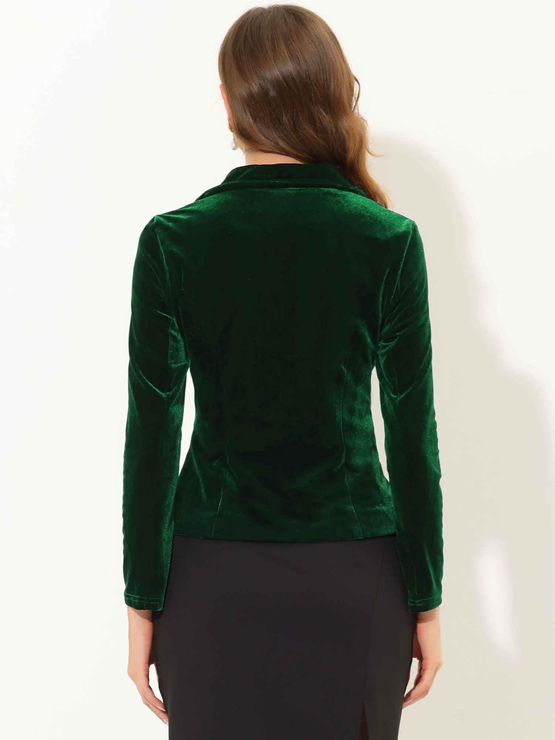 Allegra K Women's Halloween Christmas Suit Jackets Notched Lapel Collar Button Office Velvet Blazer