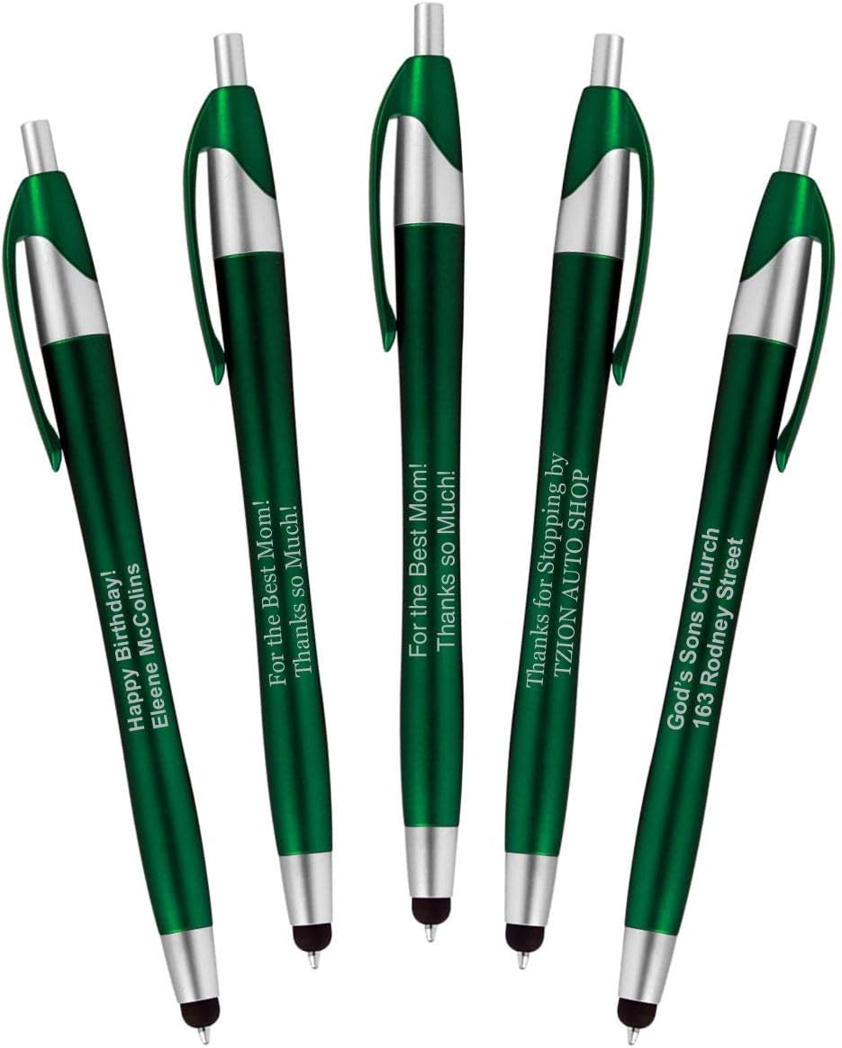 911PENS Personalized Writing Ink Ballpoint Novelty Pens, Custom Printed with Your Logo & Text Click to Write - Click for Stylus Tip! Works with Android, iPhone, iPads (Pack of 70 Pens - Red Barrels)