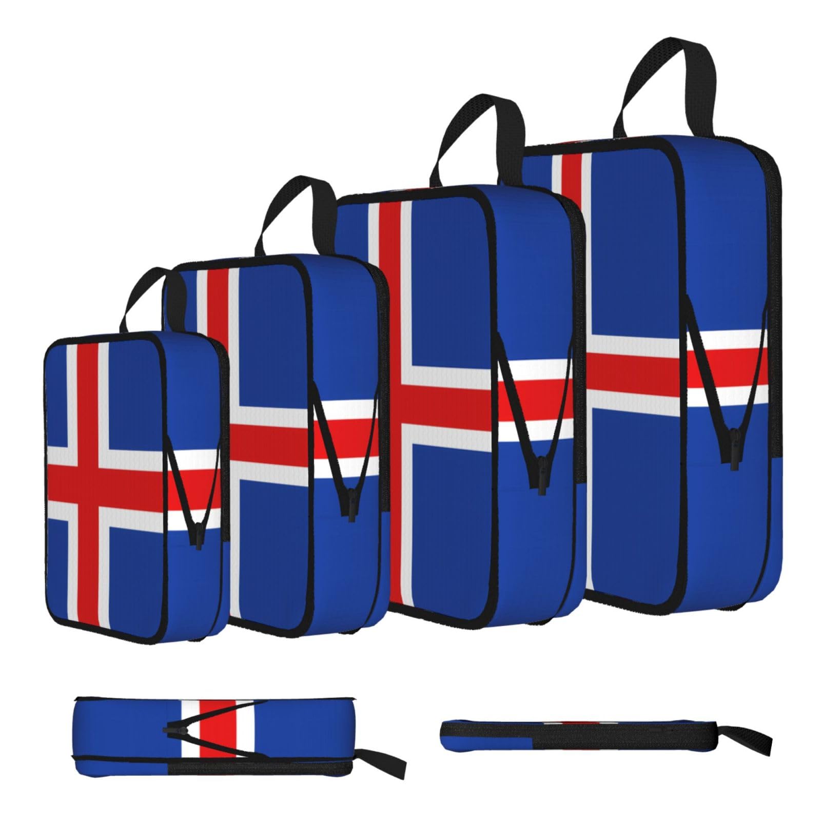 Flag of Iceland Compression Packing Cubes 4 Piece Set