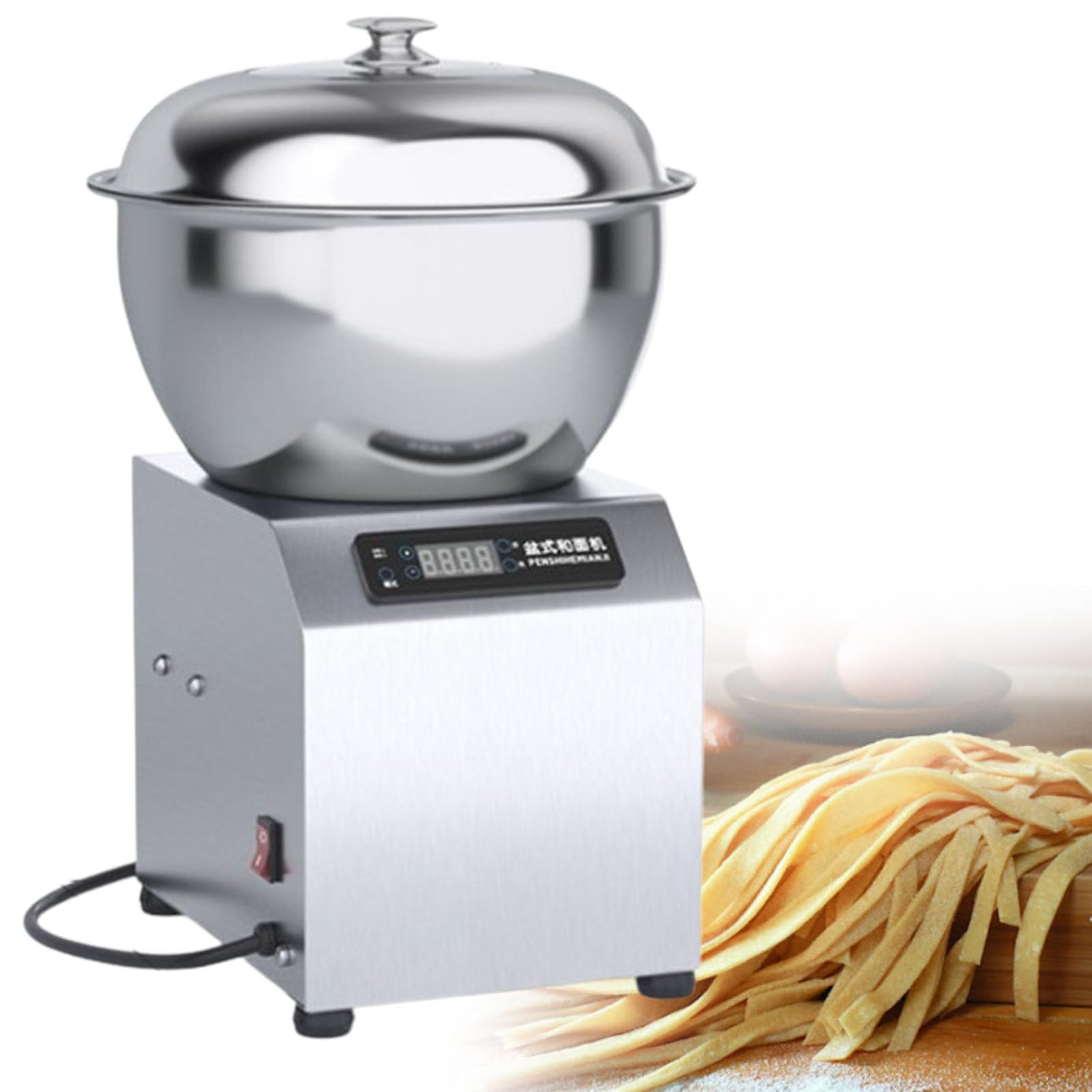 Wytrzymała mieszarka do ciasta piekarniczego 2200 W, komercyjna stal nierdzewna, ugniatarka 5/8 kg, sterowanie czasowe, dwuobrotowa maszyna do ciasta na pizzę, chleb i ciasto 8KG/18QT