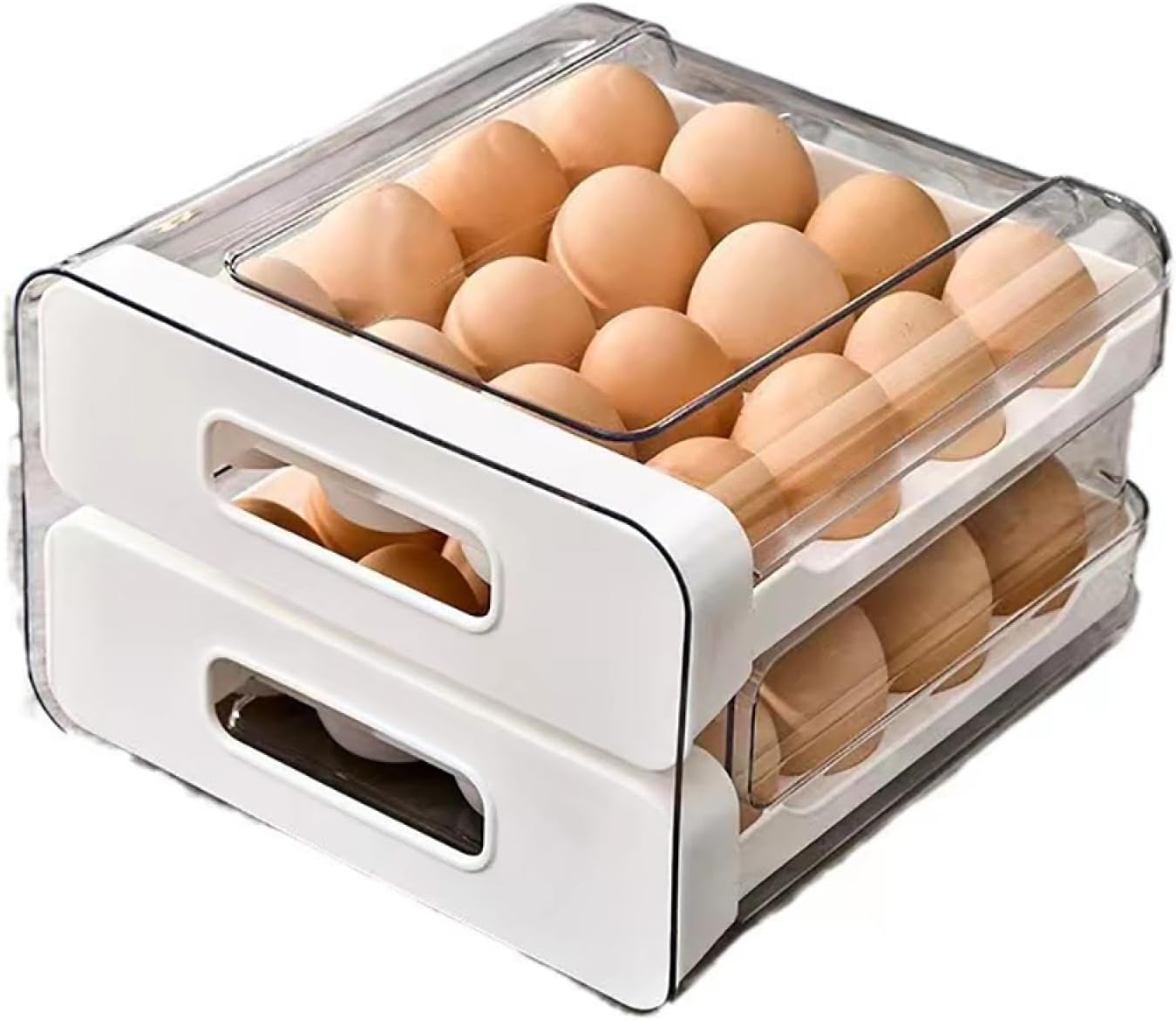 Double Layers Egg Storage Box,Egg Holder for Fridge,Egg Storage for Countertop,Egg Organizer,Egg Dispenser for Refrigerator,Egg Tray for Refrigerator,for Refrigerator
