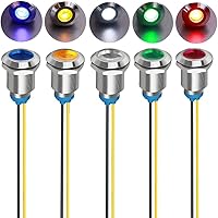 Vista 11 de 5 piezas de luz indicadora LED metálica de 12 mm, lámpara de señal impermeable AC 110V-220V (Rojo)