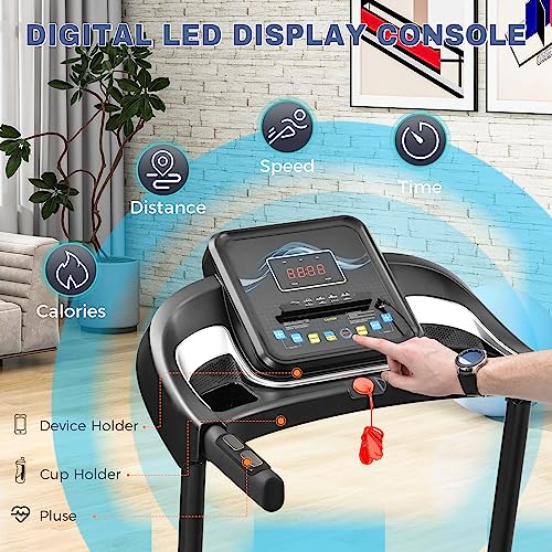 Merax Folding Electric Treadmill With Incline 2.5Hp Energy Saving Motor 12 Preset Programs Running Walking Jogging Machine For Home Office Indoor Cardio Exercise #TOP2