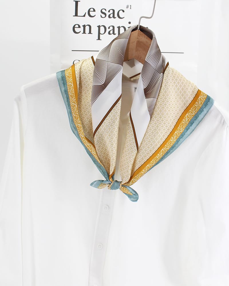 Image of ANDANTINO 100% Mulberry Silk Scarf -21 inch Square Neckerchief with Gift Packed