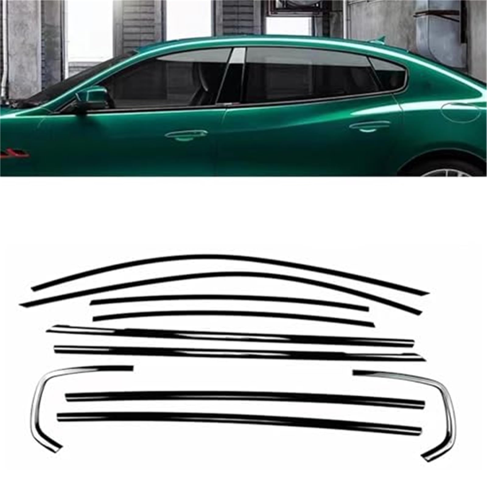 Uszczelki okienne i drzwiowe Uszczelka samochodowa Listwa okienna Listwa uszczelniająca Pasek uszczelniający zewnętrzny Uszczelka drzwiowa, do Maserati, do Quattroporte 2014-2022 Uszczelka szyb