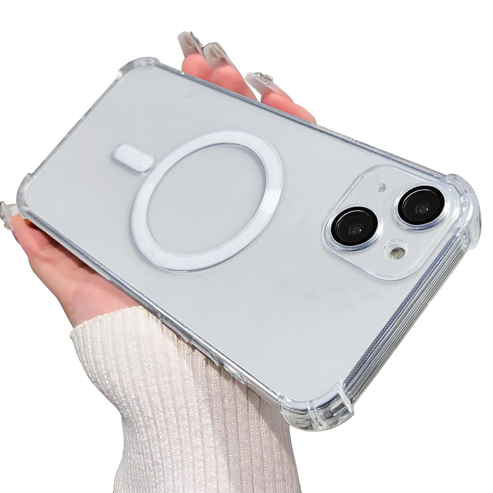 Eiyikof for iPhone 14 Plus Magnetic Clear Case,Advanced Four Corners Shockproof Military-Grade Protection with Camera Lens...