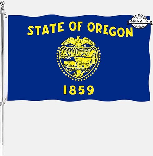Bandera del estado de Oregon de 3 x 5 pulgadas, banderas de doble cara o estado, para exteriores, material de nailon grueso de 3 capas con 2 ojales
