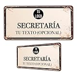 Placa Secretaría personalizada para puerta o pared 15×30 cm – cartel...