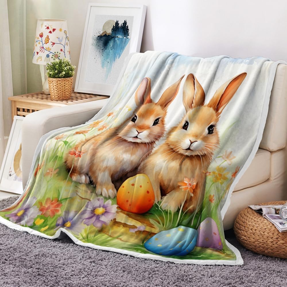 JAWO Beach Throw Blanket, Blue Ocean Beach Decor Travel Blanket, Cozy Microfiber Warm Flannel Blankets and Throws for Couch Sofa Bedding Living Room 60x80 Inches