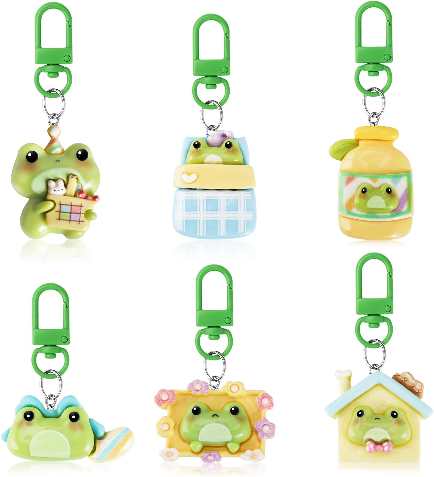 Cute Keychain for Women Girls Kawaii Cartoon Keyring Aesthetic Purse Charms for Handbags Backpack Keys Accessories