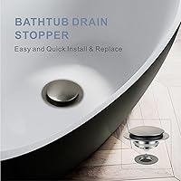 Vista 8 de Brushed Bathtub Drain Stopper,Universal Pop Up Bath Drain, Hidrop Tip Toe Tub Drain Stopper,Conversion Kit Assembly, Replaces Lift and Turn,Tip-Toe