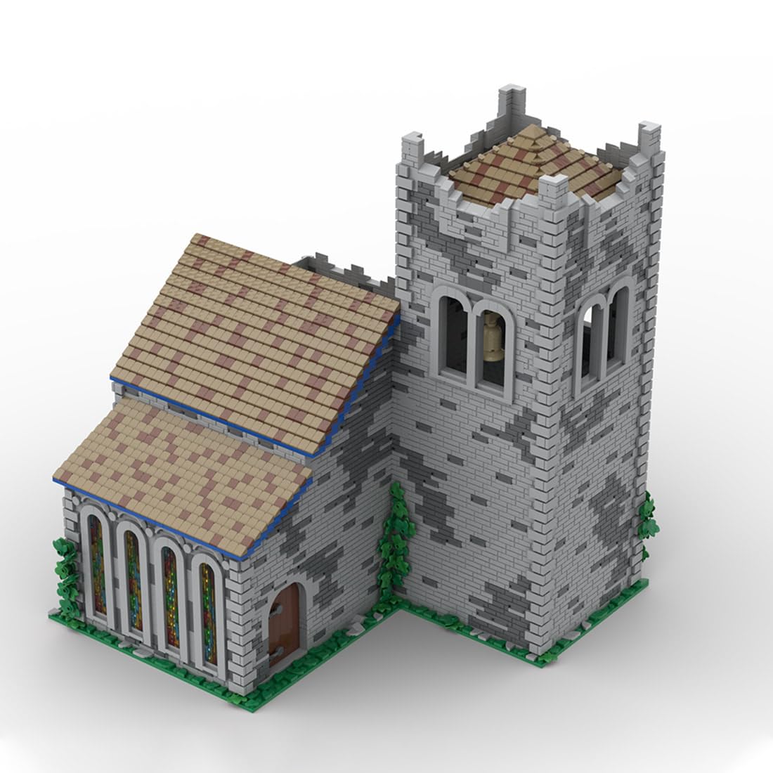 Klemmbausteine Mittelalterliches Dorf-Kloster-Bauklötze-Set, 7480PCS Modularer Baukasten mit - Sammlerdisplay für Erwachsene und Jugendliche, MOC-203438