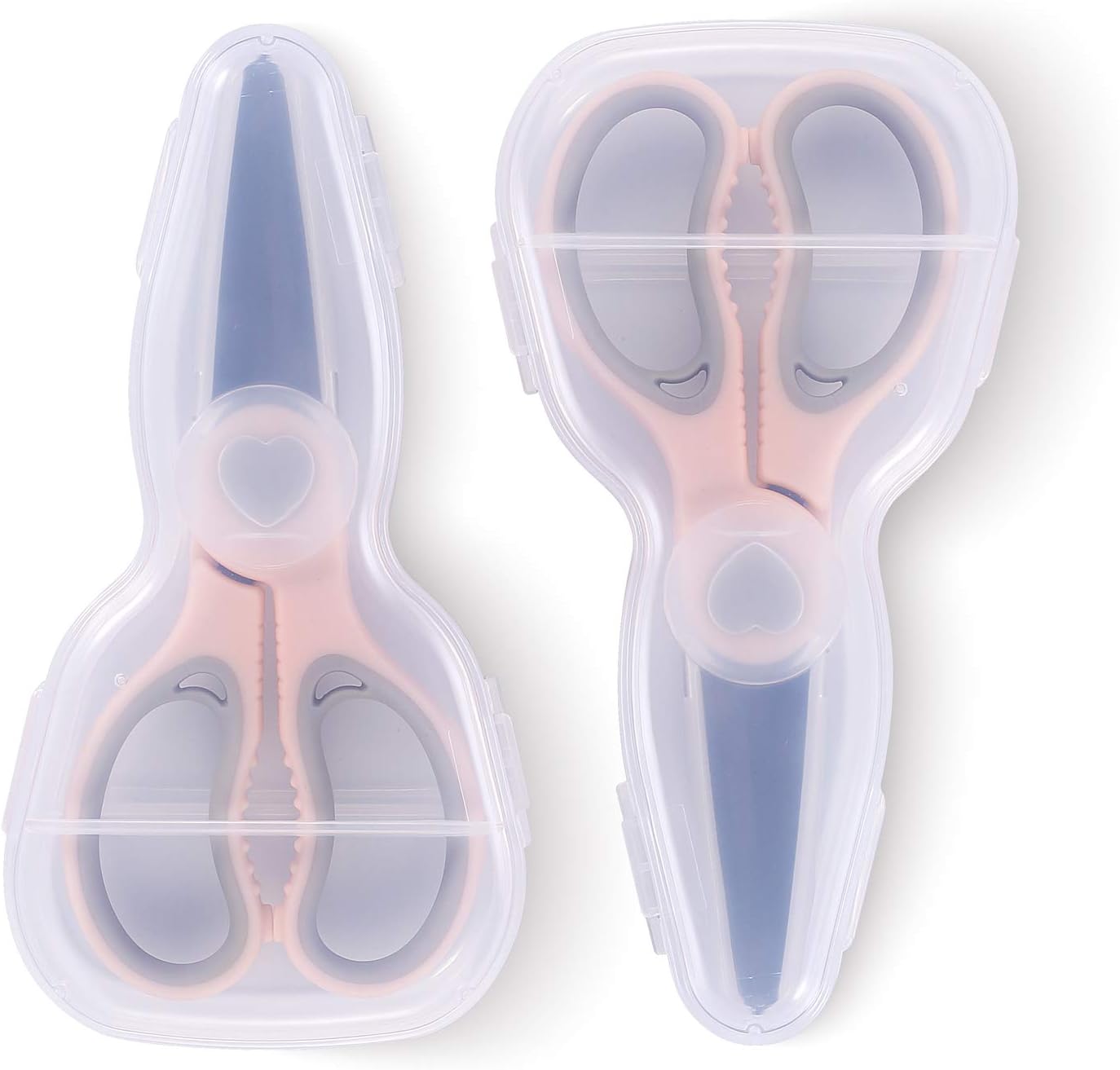 Ceramic Scissors for Baby Food by WELLSTAR, Black Blade Safety Healthy BPA Free Portable Toddler Shears with Protective Cover and Travel Case, 2 Pack