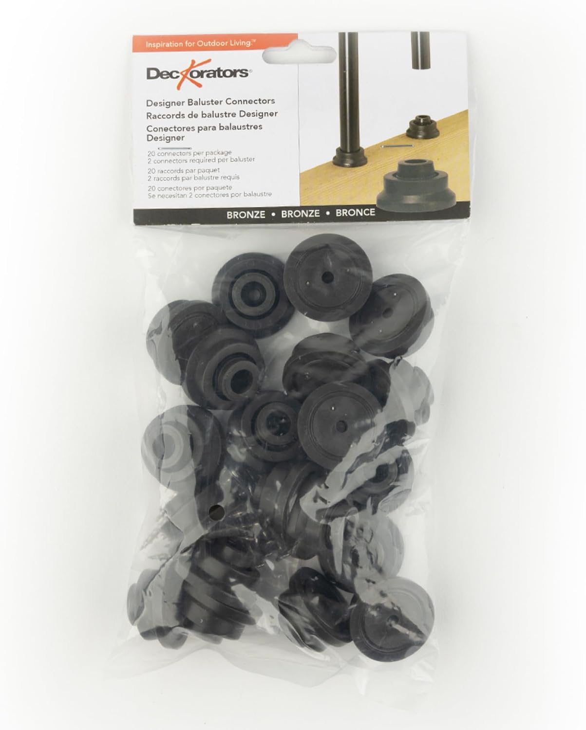 Deckorators Bronze Round Designer Horizontal Connector (20-Pack)