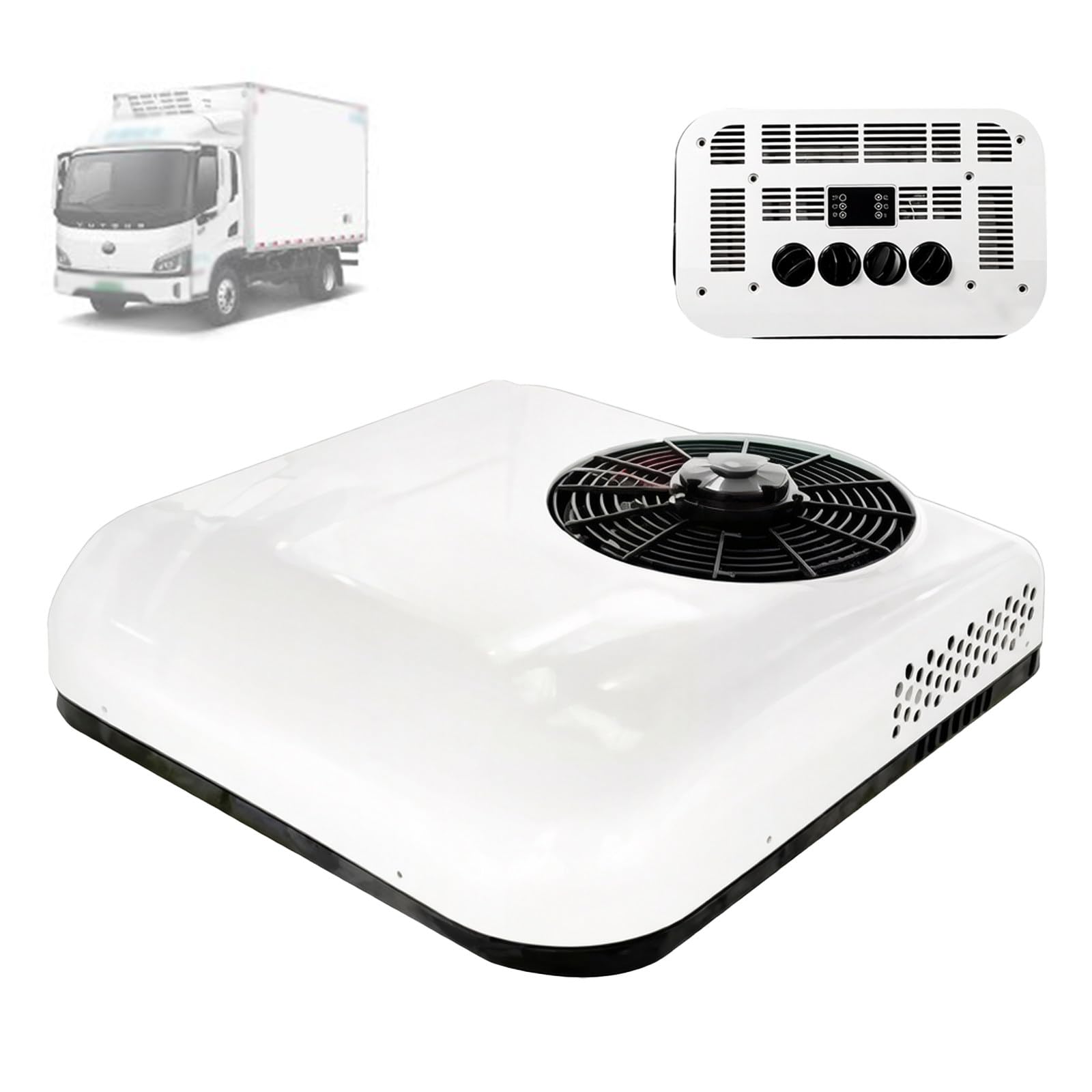 Dzkzen Multicolor 12V/24V Parking Rooftop Rv Air Conditioner Dc Air Conditioner Unit, Low Noise, For Rv Motorhome Camper Van Boat Trailers 24V