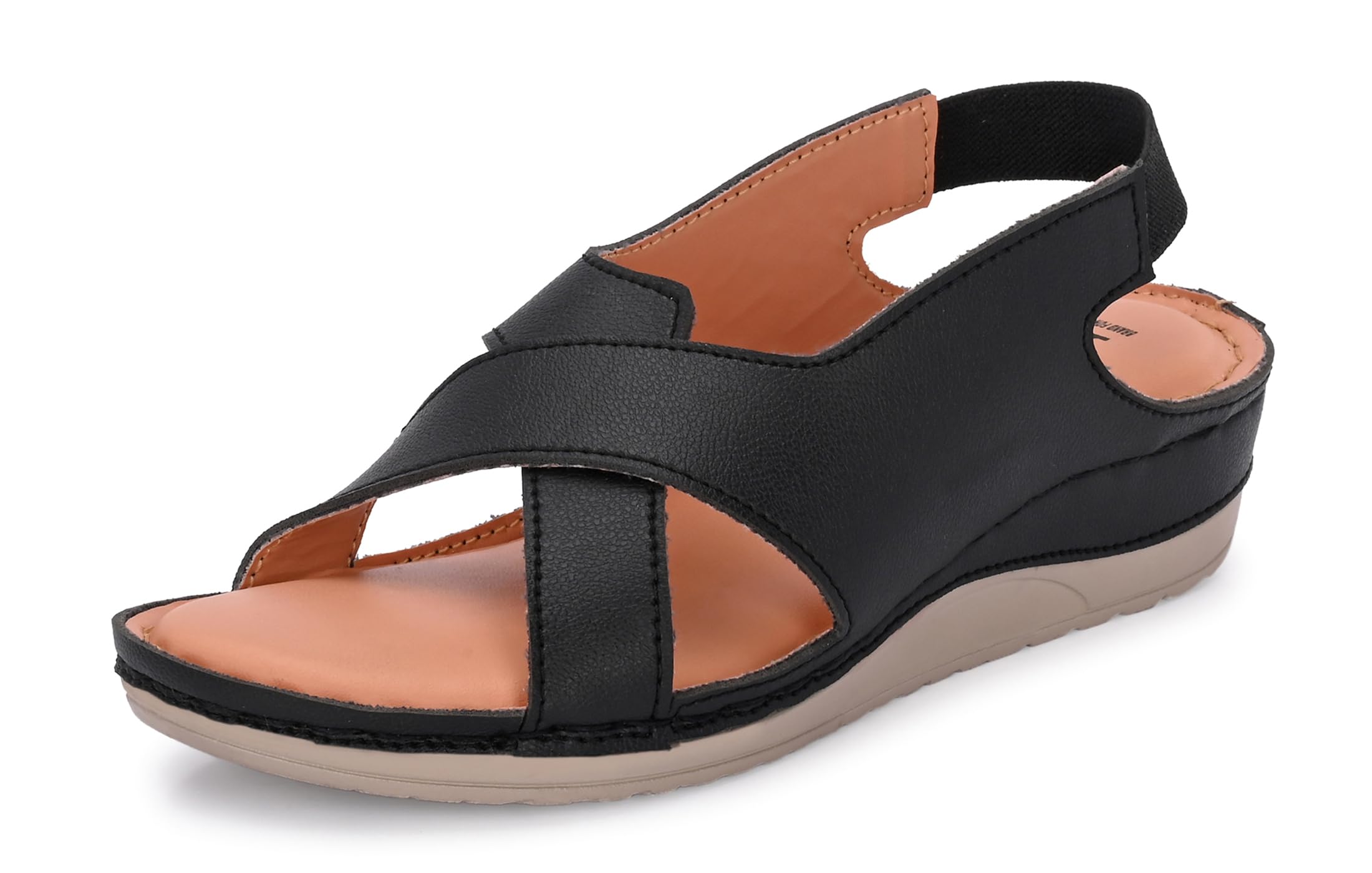 Karaddi Womens Flats Sandal | Fashion Platform Heels Soft Cushion Sandals Ortho Slippers For Ladies | Comfort Sling Back Sandal Color Black Size 5 uk/ind (B0D41XGWGB) Amazon Price History, Amazon Price Tracker
