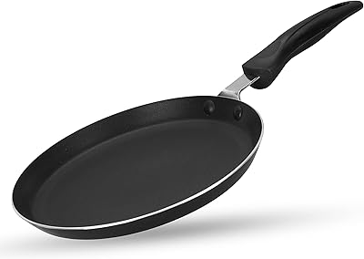 Alpine Cuisine Griddle Pan Aluminum 9-Inch Nonstick Coating, Griddle Pan for Stove Top with Stay Cool Handle, PFOA Free, nonstick cookware - Dishwasher Safe - Gray