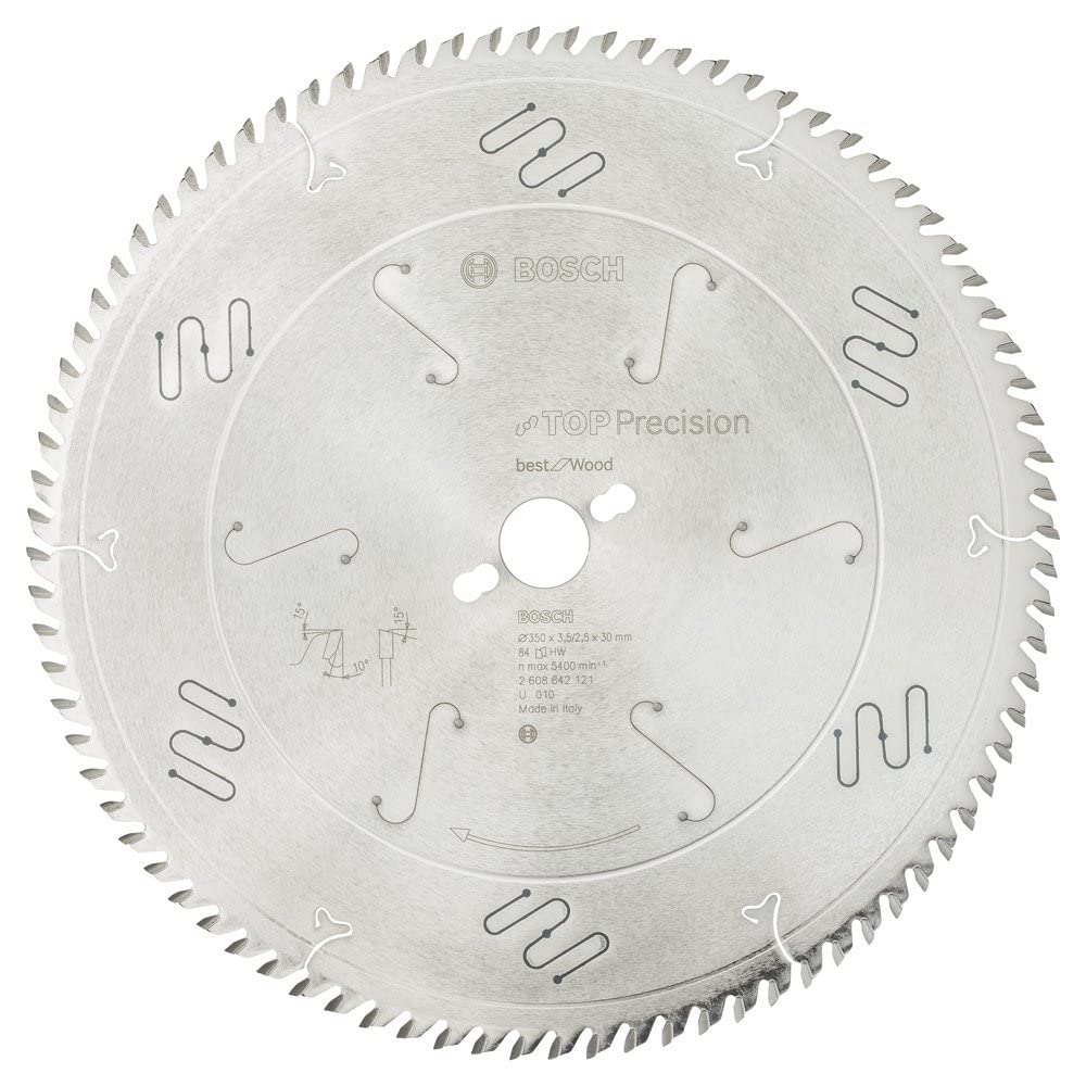 BOSCH Kreissägeblatt Top Precision Best für Wood, 350 x 30 x 3,5 mm, 84, 2608642121