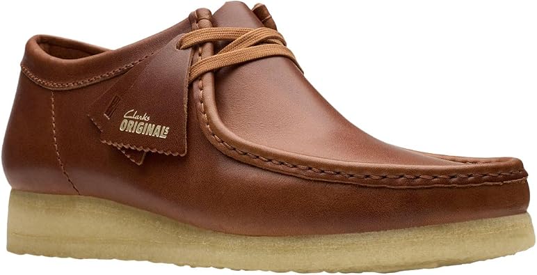 Clarks Men's Leather Wallabee Shoes, Tan Leather, 8 Medium US