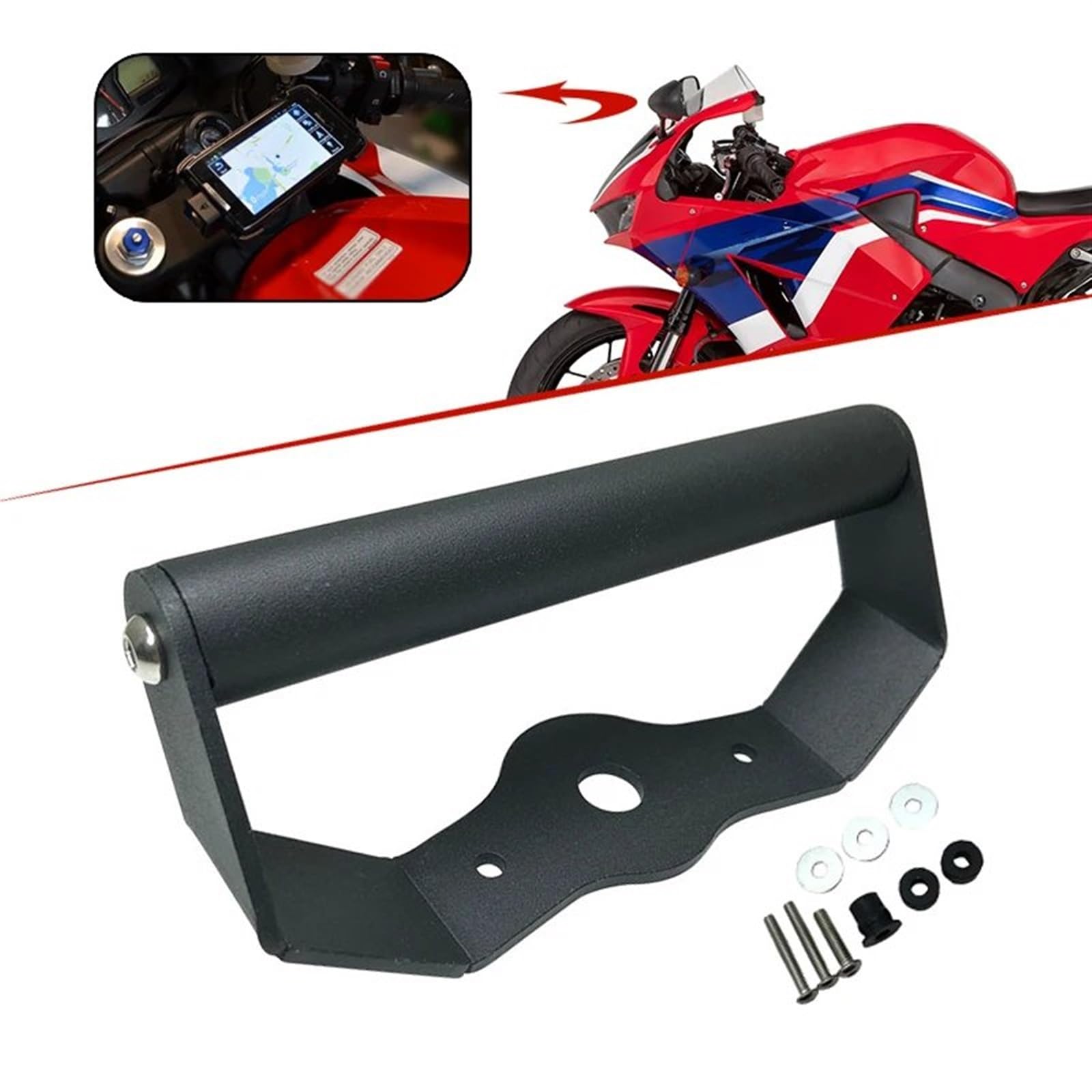 Soporte Navegación Soporte Navegación Aluminio para Motocicleta, Soporte para Teléfono GPS para CBR600RR CBR600 RR para CBR 600RR para CBR 600 RR 2021-2023 Soporte GPS para Motocicleta