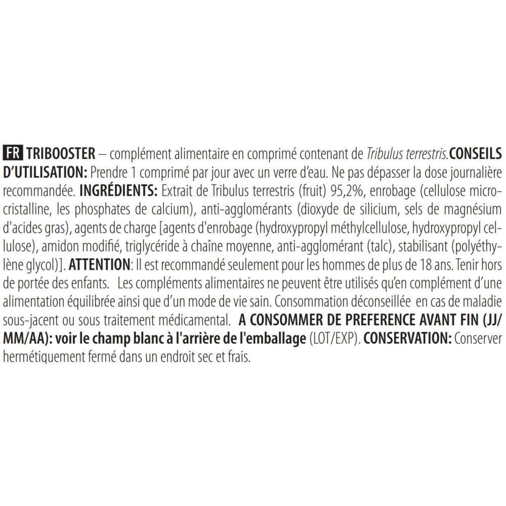 BioTechUSA Tribooster, Nahrungsergänzungsmittel Tabletten mit Triblus Terrestris, 60 Tabletten
