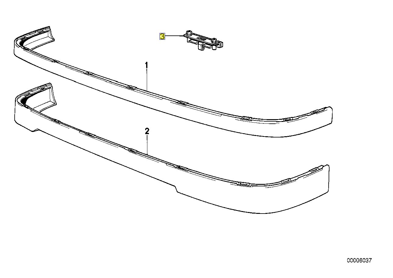 BMW E30 Front Bumper Spoiler Trim Clip Bracket 1945568 51711945568 Genuine