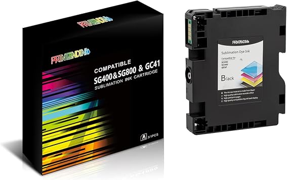 SG400 SG800 Black Sublimation Ink Cartridge for Sawgrass Virtuoso SG400/SG800 | High-Yield 300-Page Transfer DYE Ink | New Chipset Exact Ink Level | Printhead Protection