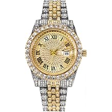 SENRUD Unisex Crystal Watch Luxury Stainless Steel Iced-Out Bracele Watch | Mens Or Womens Diamond Watches Adjustable strap