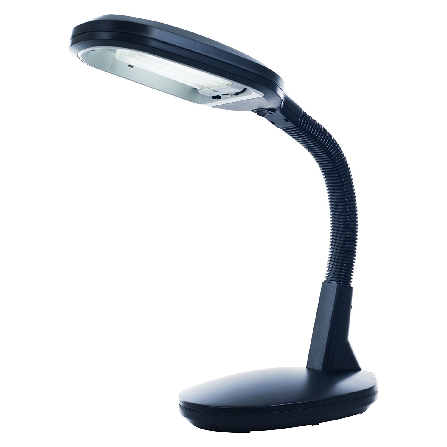Lavish Home Desk Lamp - Natural Sunlight Lamp with Adjustable Gooseneck - Reading Light for Working, Crafting, Sewing, or Homework (Black)