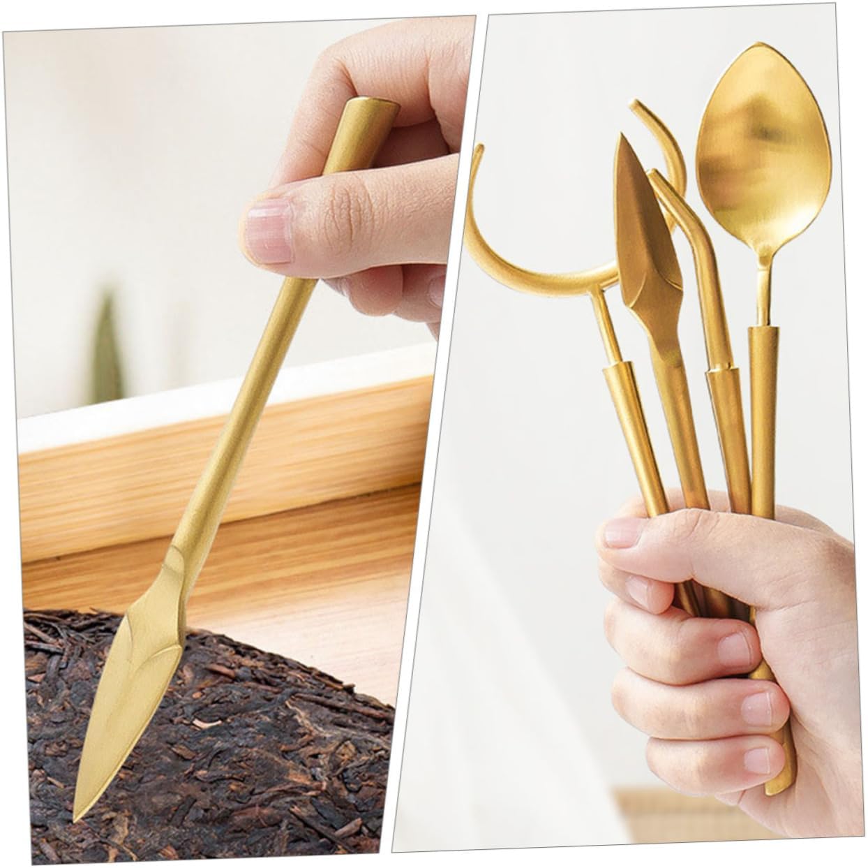 Tea Set Including Strainer Scoops Bottle Clip 4-piece Stainless Steel Tea Ceremony Accessories
