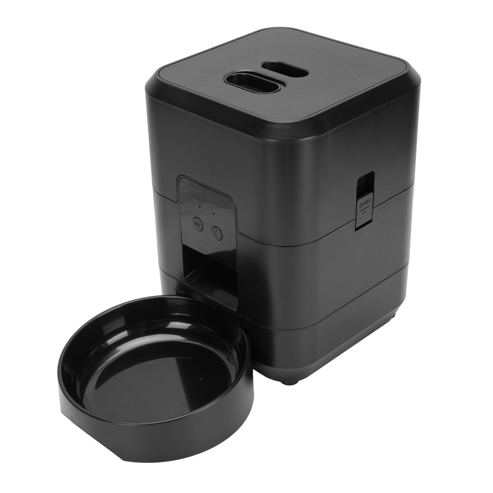 Mangeoire Automatique pour Animaux de Compagnie Connectée WiFi, Conception Polyvalente, Distributeur de Nourriture Sèche Facile à Utiliser pour Les Parents d'animaux Occupés (Black)