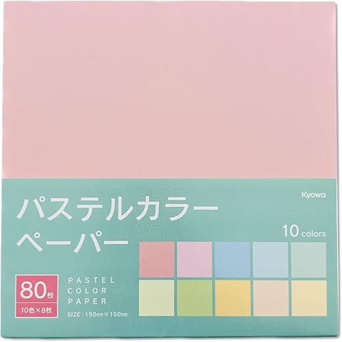 Papel de origami de 10 colores pastel, 80 hojas, 6 pulgadas, cuadrado, calidad premium, fabricado en Japón para niños y adultos, proyectos de arte y