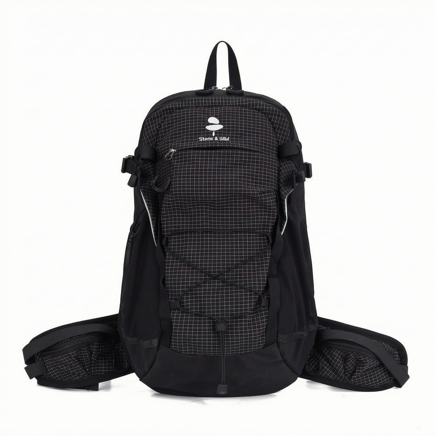 Lightweight Hiking Backpack Tear-Resistant Material Outdoor Backpack with Waist Belt Multi-Pocket Hiking Pack with Compression Straps Adjustable for Hikers, Commuters, Day Hikes, Cycling, Black-image-27