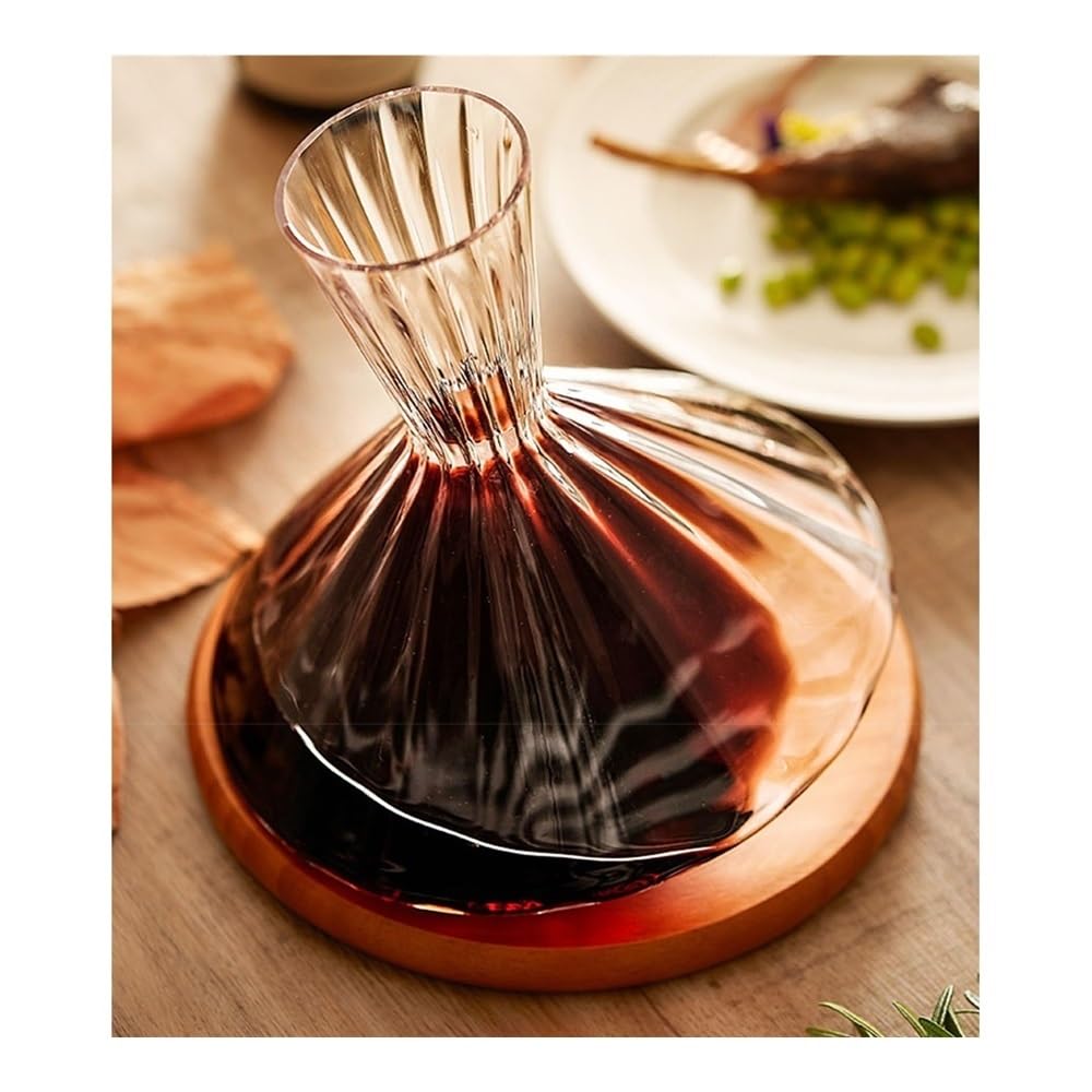birene Decanter Decanter for Vino Rotante autobilanciante Aeratore for Bicchieri a Coste Verticali Cene in casa Degustazione