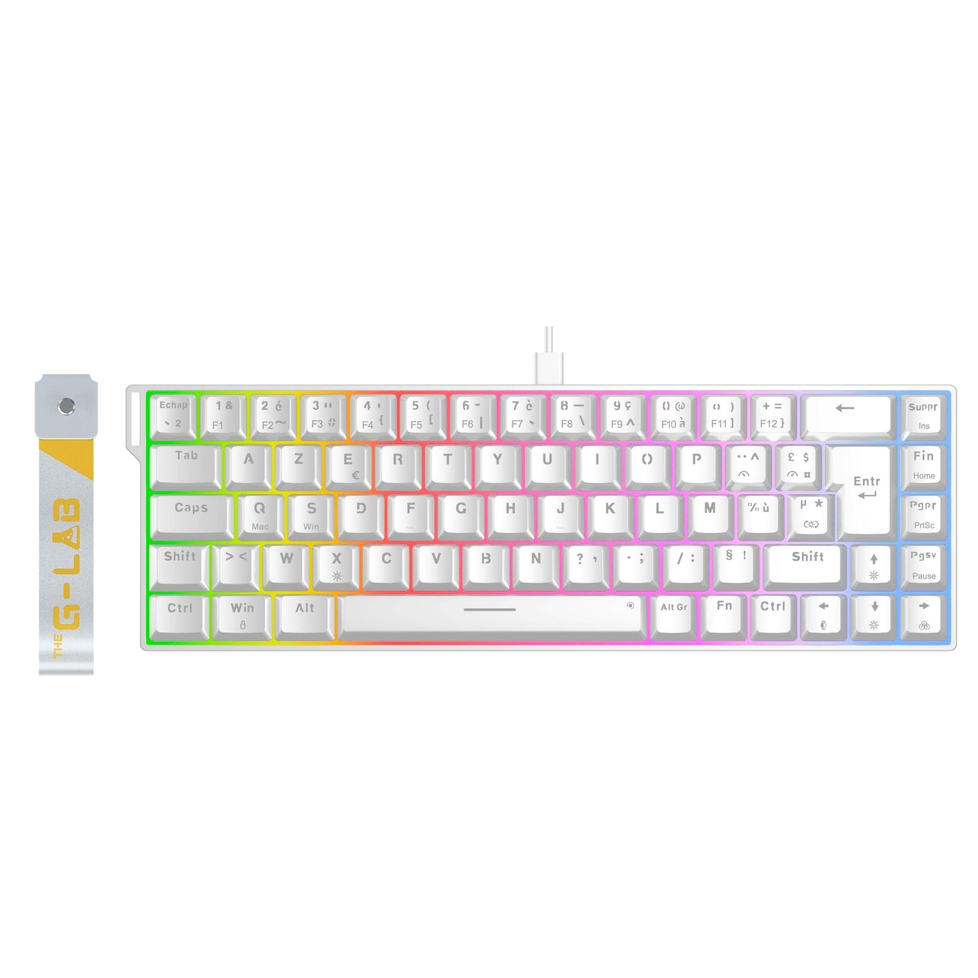 The G-Lab - Keyz Titanium HE White - Tastiera Gamer 65% Switch Magnetico Hot Swap