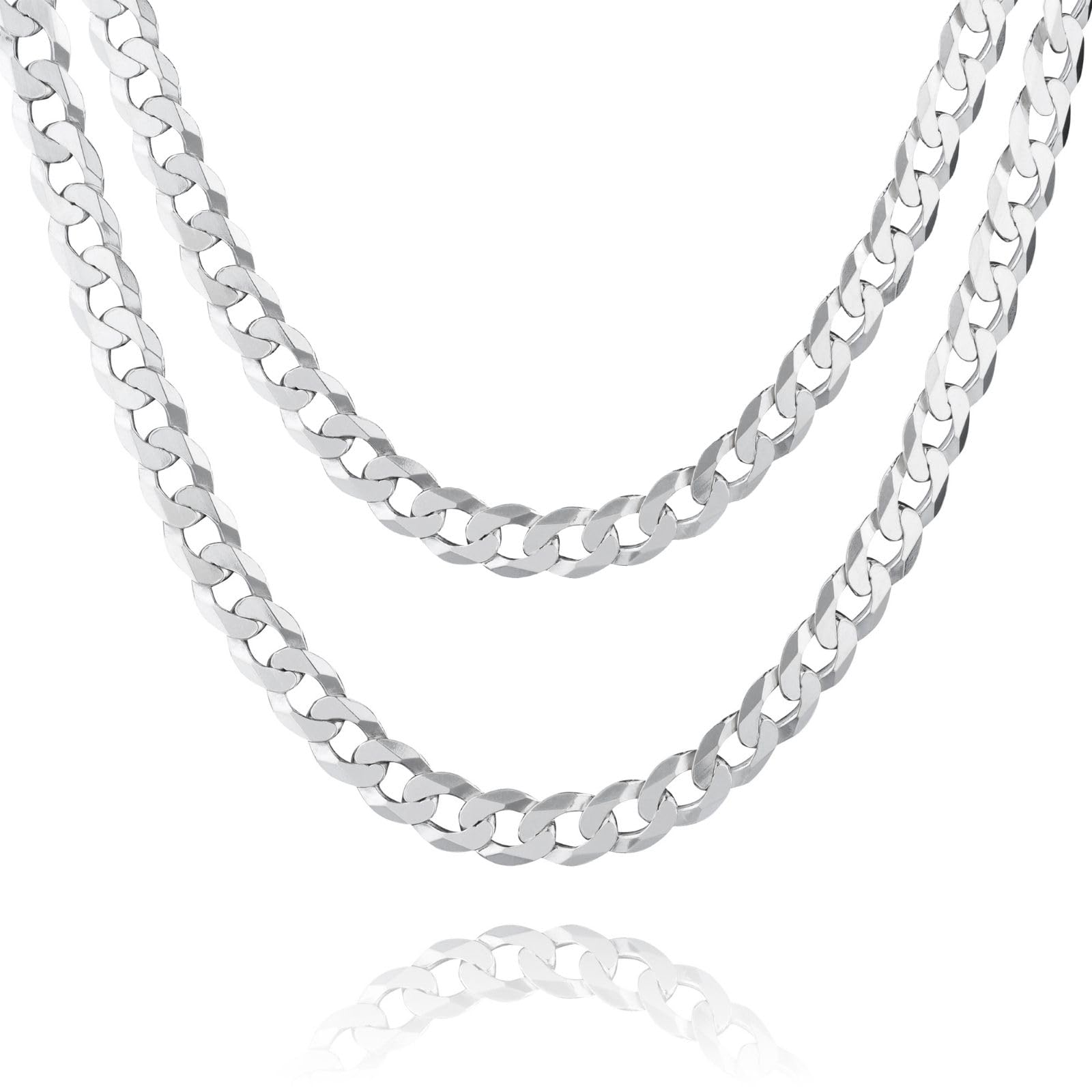 Herren Hals-Kette aus massivem 925 Silber, ideal als Geschenk für Mann oder Freund, mit Schmuckbox