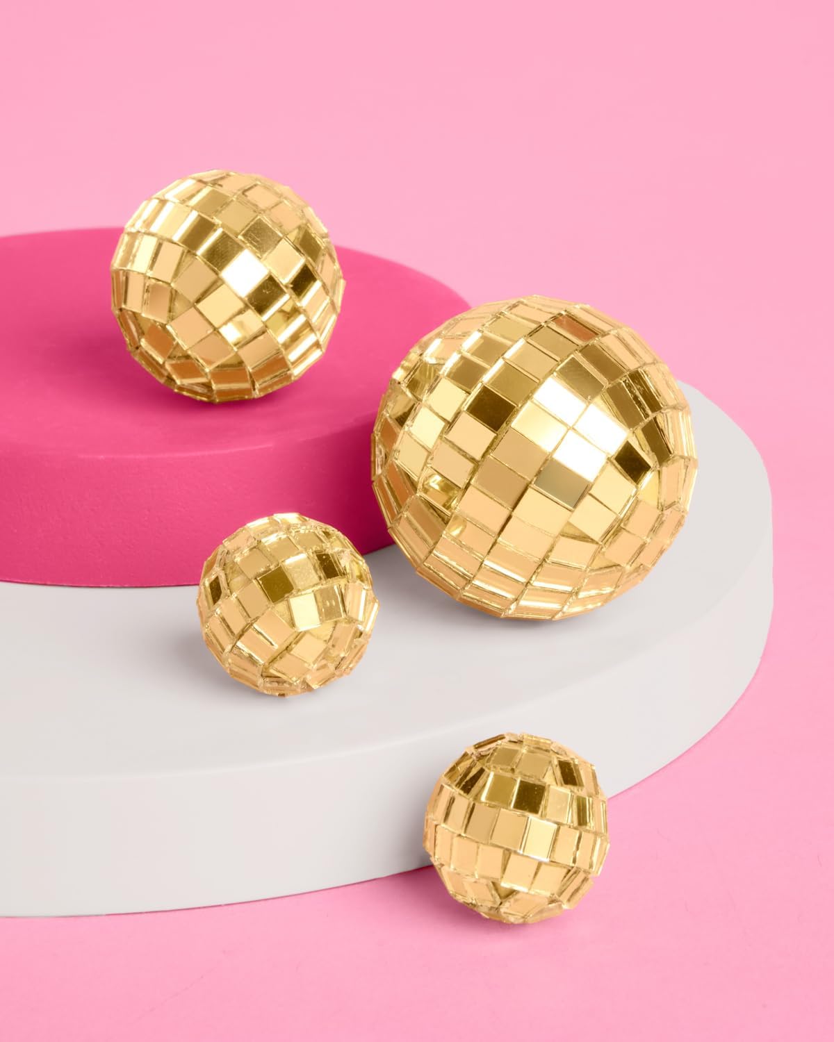 xo, Fetti Gold Disco Ball Cake Topper - 4 Pieces | Last Disco Bachelorette Party, Space Cowboy Birthday Party Supplies, Golden Bday Cake Decoration, Groovy Baby Shower Decor